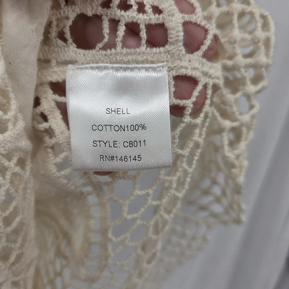 Celesta BOHO lace women's blouse sz Large